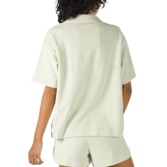 Vans Day Tripper Boxy Pajama Top Short Sleeve Button-Up Mint Green Womens Small - Picture 2 of 9